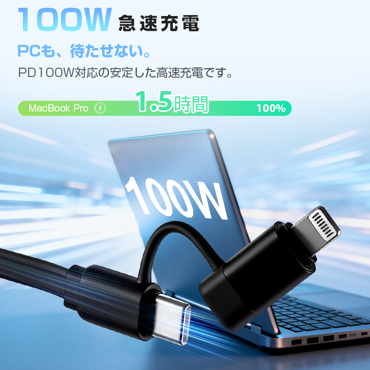  充電ケーブル タイプC 急速充電 1m タイプc to c 2026最新 巻き取り式 4in1 充電ケーブル iPhone充電 データ転送 