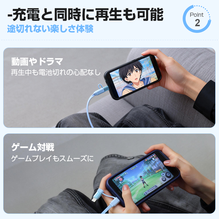  充電ケーブル タイプC 急速充電 1m タイプc to c 2026最新 巻き取り式 4in1 充電ケーブル iPhone充電 データ転送 