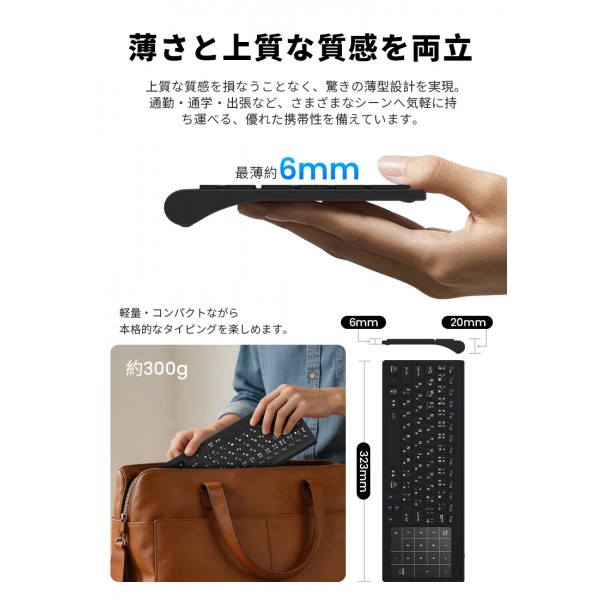  LivelyLife ワイヤレス キーボード タッチバンド付き テンキー付き 薄型 2.4G ワイヤレス接続