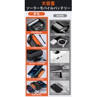ソーラー モバイルバッテリー 大容量 63200mAh ワイヤレス充電対応 ソーラー充電器 防災 アウトドア