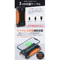 ソーラー モバイルバッテリー 大容量 63200mAh ワイヤレス充電対応 ソーラー充電器 防災 アウトドア