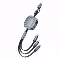 充電ケーブル 急速充電 巻き取り式 ケーブル 1.2m USB Type-Cケーブル 2in3 typeC to typeC USB C to USB C/ライトニングケーブル