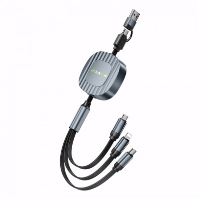 充電ケーブル 急速充電 巻き取り式 ケーブル 1.2m USB Type-Cケーブル 2in3 typeC to typeC USB C to USB C/ライトニングケーブル