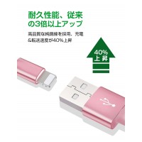 高耐久コネクタ/アルミ合金製のiPhone充電ケーブル(iPhone14にも対応) テレワーク 送料無料