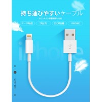 【2本セット】短いiPhone充電ケーブル：22cm　送料無料