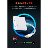 2in1 iPhoneイヤホン変換アダプター（iPhone13にも対応できる）　送料無料