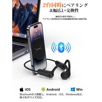 骨伝導イヤホンワイヤレスイヤホンBluetooth6.0 iPhone対応耳を塞がない耳掛け式