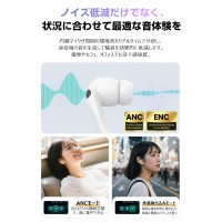 2025最新型 ワイヤレスイヤホン LCD液晶付き ANCノイズキャンセリング Bluetooth5.4 イヤホン ブルートゥース AAC高音質 自動ペア 防水
