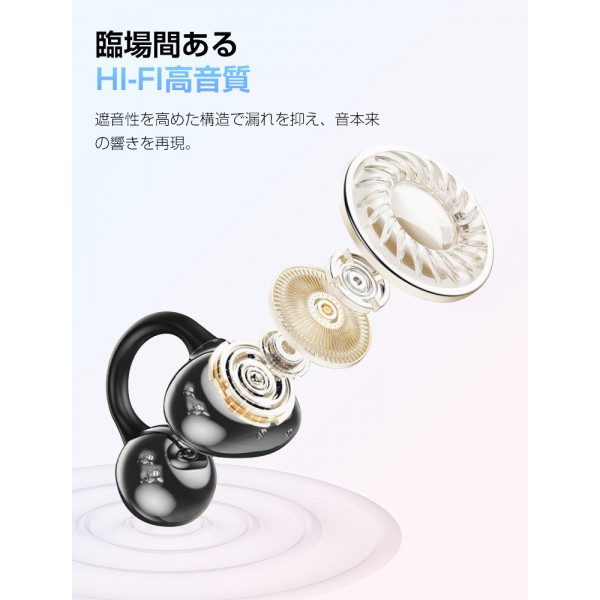 ワイヤレスイヤホン 耳掛け イヤホン ブルートゥース 心拍数 血中酸素 測定