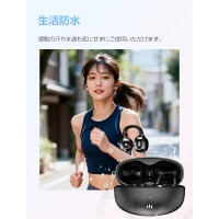 ワイヤレスイヤホン 耳掛け イヤホン ブルートゥース 心拍数 血中酸素 測定