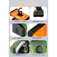 アウトドア 扇風機 キャンプ LEDライト付き