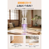 【抗菌プレート＆UV-Cライト搭載】加湿器 コンパクト 加湿器 卓上 オフィス コードレス