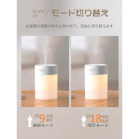 超音波加湿器 おしゃれ 小型 600ml 大容量 ライト付き 卓上加湿器 オフィス 車載 車用 寝居 クリスマス プレゼント 送料無料
