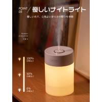 超音波加湿器 おしゃれ 小型 600ml 大容量 ライト付き 卓上加湿器 オフィス 車載 車用 寝居 クリスマス プレゼント 送料無料