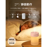 超音波加湿器 おしゃれ 小型 600ml 大容量 ライト付き 卓上加湿器 オフィス 車載 車用 寝居 クリスマス プレゼント 送料無料