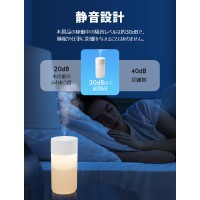 【ライト付き】卓上加湿器 超音波 小型 加湿器 超静音 400ml大容量 家庭 寝室