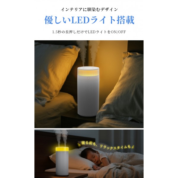 【2026年最新版・二重除菌】加湿器 卓上 オフィス 1.2L 加湿器 大容量 ダブル噴霧 加湿器 お手入れ簡単 