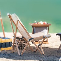 LivelyLife 天然欅製 キャンプチェア おしゃれ 軽量 折りたたみ チェア 収納袋付き アウトドアに最適
