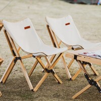 LivelyLife 天然欅製 キャンプチェア おしゃれ 軽量 折りたたみ チェア 収納袋付き アウトドアに最適