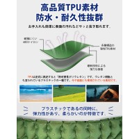 キャンプ・車中泊用枕付きエアーマット 2人用 折り畳み 足踏み式 送料無料