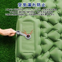 キャンプ・車中泊用枕付きエアーマット 2人用 折り畳み 足踏み式 送料無料