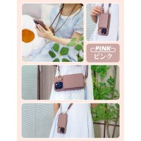 iPhone15 ケース ショルダー ストラップ カードポケット付き スマホケース おしゃれ