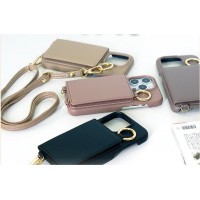 iPhone15 ケース ショルダー ストラップ カードポケット付き スマホケース おしゃれ