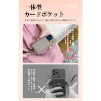 iPhone15 ケース ショルダー ストラップ カードポケット付き スマホケース おしゃれ