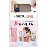 iPhone15 ケース ショルダー ストラップ カードポケット付き スマホケース おしゃれ