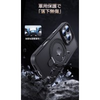 iPhone16 ケース Magsafe対応 360°回転+120°角度調整スタンド付き スマホケース