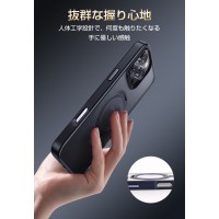 iPhone16 ケース Magsafe対応 360°回転+120°角度調整スタンド付き スマホケース