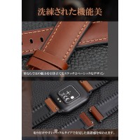 【交換バンド】スマートウォッチ QS16 Pro/QX9専用 交換レザーバンド 革