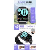 SL01 スマートウォッチ レディース メンズ 1.96インチ大画面 通話機能 24時間健康管理 IP67防水 運動モード 歩数計 消費カロリー 心拍数 着信通知 睡眠モード スマホ探しiphone/Android対応 