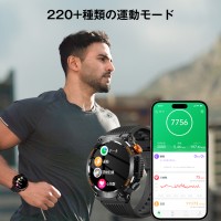 C68  丸型 スマートウォッチ メンズ 腕時計 アウトドア 通話機能付きの軍用規格スマートブレスレット