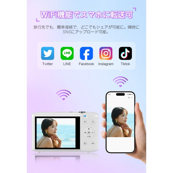 デジタルカメラ コンパクト キッズデジカメ 2.8インチ大画面 16倍ズーム 子供用 