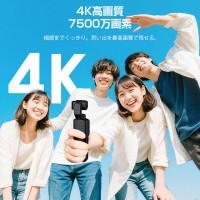 アクションカメラ vlogカメラ ポケットカメラ 旅行 カメラ 7500万画素 左右330°上下180° 4K録画