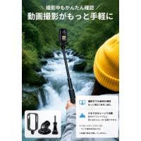 アクションカメラ ウェアラブルカメラ 4K 60fps 動画撮影 6軸 EIS手ブレ補正 Vlog 30M防水 水中撮影 130° 超広角レンズ 
