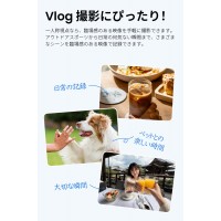 アクションカメラ ウェアラブルカメラ 4K 60fps 動画撮影 6軸 EIS手ブレ補正 Vlog 30M防水 水中撮影 130° 超広角レンズ 