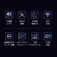 4K ビデオカメラ 4800万画素 18倍デジタルズーム 1080P録画 vlogカメラ 運動会 誕生日 卒業 クリスマスプレゼント