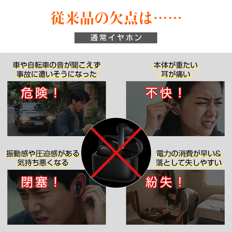  骨伝導イヤホンワイヤレスイヤホンBluetooth6.0 iPhone対応耳を塞がない耳掛け式低遅延ブルート