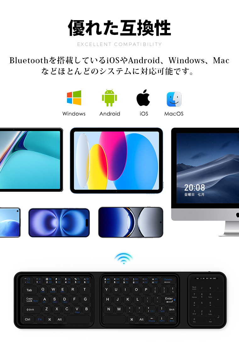 LivelyLife キーボード 折り畳み式 ワイヤレス キーボード Bluetooth キーボード iPad キーボード 第10世代 第11世代 A16 マルチペアリング タブレット