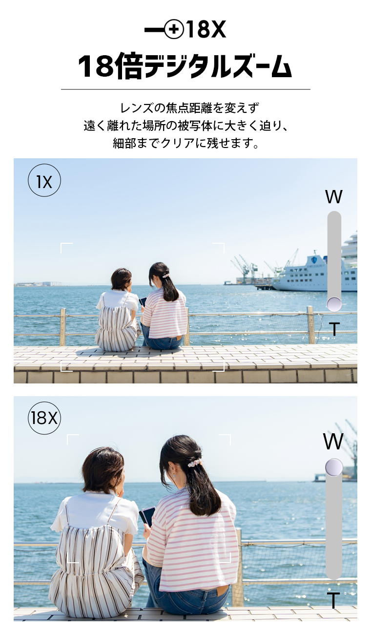 デジタルカメラ 180°回転自撮り 6400万画素 4K録画 トイカメラ