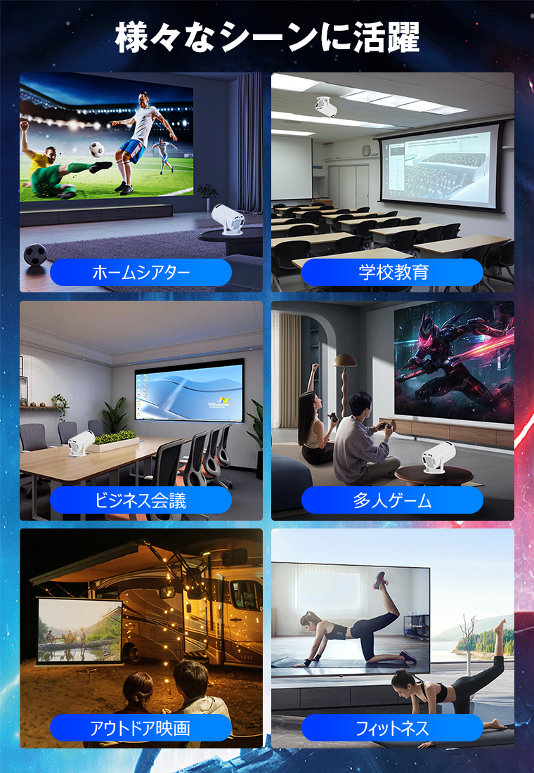  プロジェクター 小型 天井投影 自動台形補正 Android TV14.0 20000LM 4K対応 150インチ 270°回転 Android TV 家庭用 