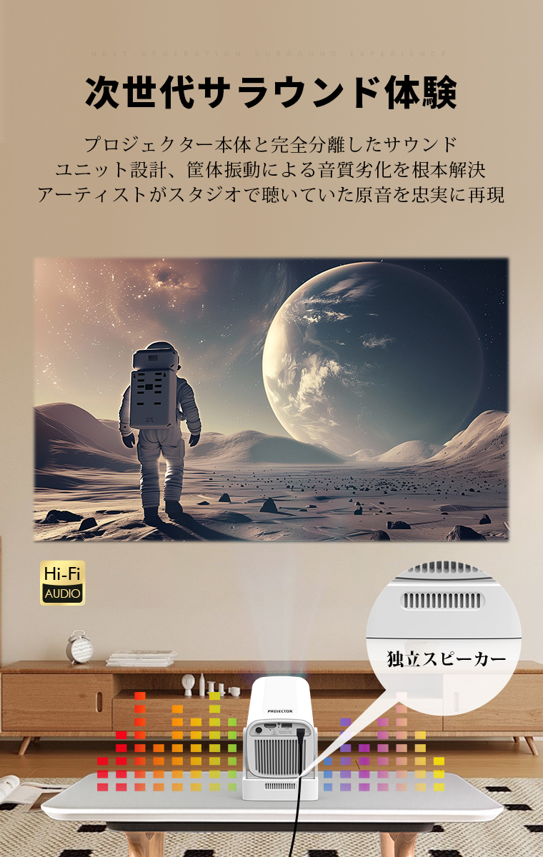 プロジェクター 自動フォーカス 小型 家庭用 4K対応 天井投影 オートフォーカス 18000ルーメン 自動台形補正